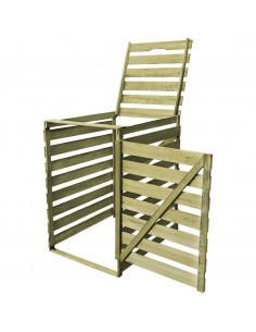 Copribidone per Spazzatura Singolo 240 L in Legno Impregnato