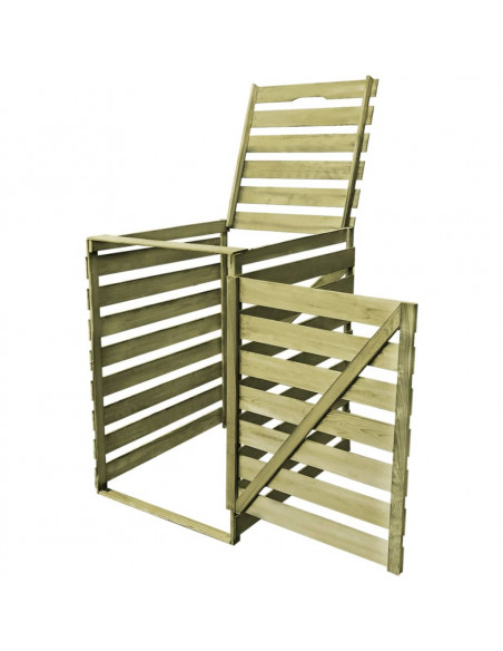 Copribidone per Spazzatura Singolo 240 L in Legno Impregnato