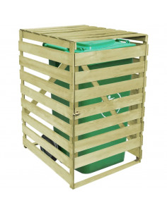 Copribidone per Spazzatura Singolo 240 L in Legno Impregnato 2