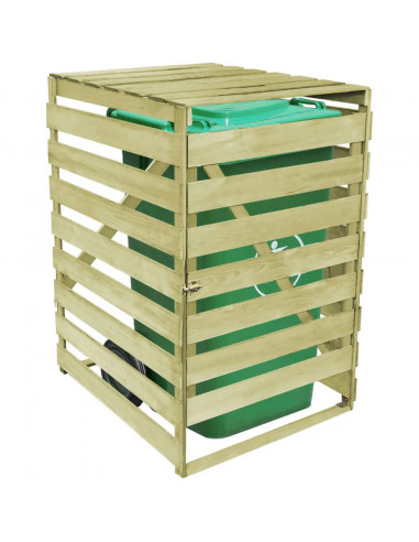 Copribidone per Spazzatura Singolo 240 L in Legno Impregnato