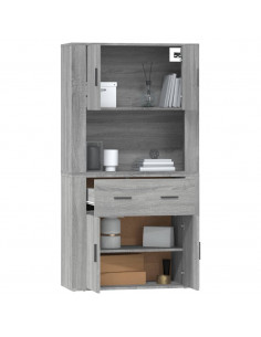 Credenza Grigio Sonoma in Legno Multistrato