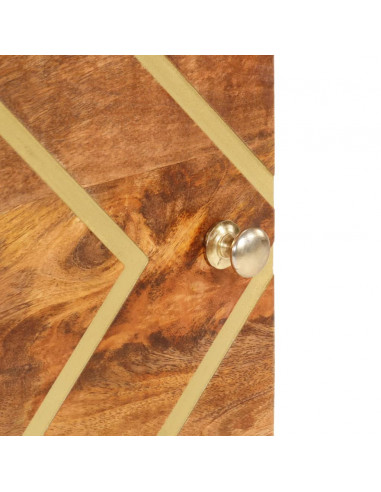 Credenza Marrone e Nera 40x33,5x110 cm Legno Massello di Mango