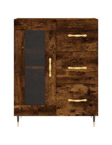 Credenza Rovere Fumo  69,5x34x180 cm in Legno Multistrato