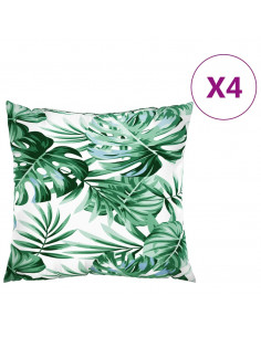 Cuscini per Divano 4 pz Motivo a Foglie 60x60 cm in Tessuto
