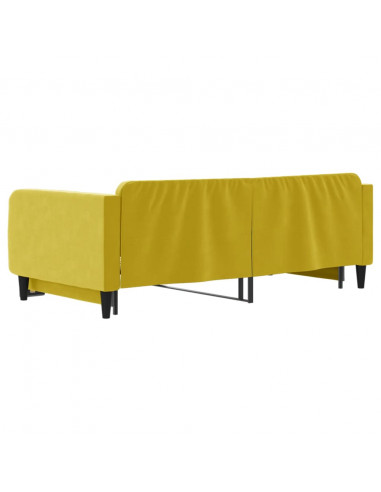 Divano Letto con Letto Estraibile Giallo 100x200 cm in Velluto