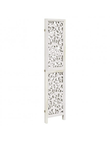 Divisorio Ambienti 3Pannelli Bianco Legno Massello di Paulownia