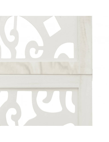 Divisorio Ambienti 3Pannelli Bianco Legno Massello di Paulownia