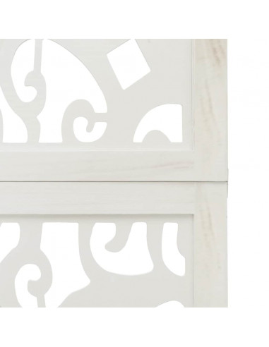 Divisorio Ambienti 5Pannelli Bianco Legno Massello di Paulownia