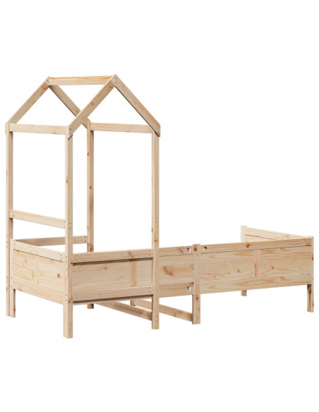 Dormeuse con Tetto 80x200 cm in Legno Massello di Pino