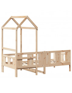 Dormeuse con Tetto 90x200 cm in Legno Massello di Pino 2