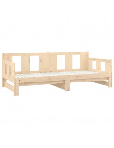 Dormeuse Estraibile in Legno Massello di Pino 2x(90x190) cm