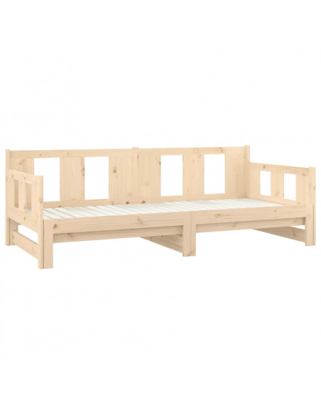 Dormeuse Estraibile in Legno Massello di Pino 2x(90x190) cm