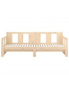 Dormeuse Estraibile in Legno Massello di Pino 2x(90x190) cm 2