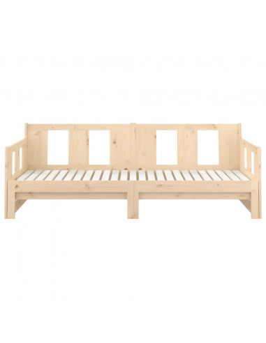 Dormeuse Estraibile in Legno Massello di Pino 2x(90x190) cm