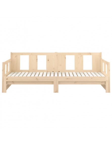 Dormeuse Estraibile in Legno Massello di Pino 2x(90x190) cm