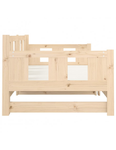 Dormeuse Estraibile in Legno Massello di Pino 2x(90x190) cm