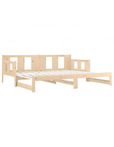 Dormeuse Estraibile in Legno Massello di Pino 2x(90x190) cm