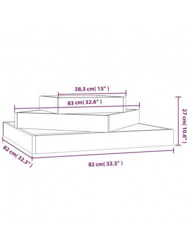 Fioriera 83x83x27 cm in Legno Massello di Douglas