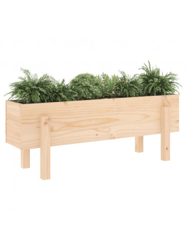 Fioriera Rialzata da Giardino 101x30x38 cm Legno Massello Pino