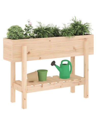 Fioriera Rialzata da Giardino 101x30x69 cm Legno Massello Pino