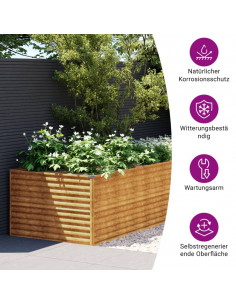 Fioriera Rialzata da Giardino 479x100x69 cm in Acciaio Corten 2