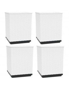 Fioriere 4 pz Bianche 30x30x37 cm in Polipropilene