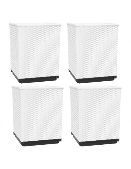 Fioriere 4 pz Bianche 30x30x37 cm in Polipropilene