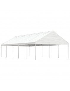 Gazebo con Tetto Bianco 11,15x5,88x3,75 m in Polietilene