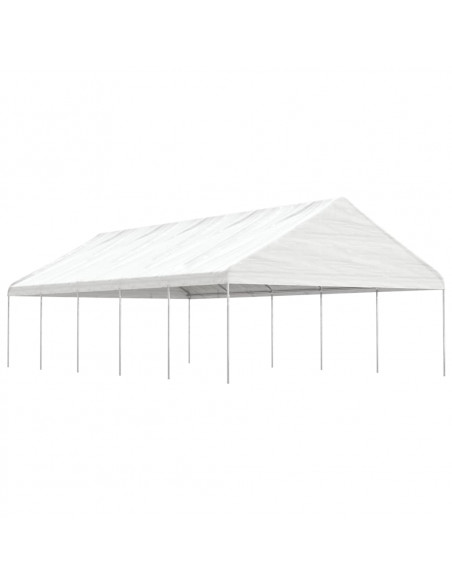 Gazebo con Tetto Bianco 11,15x5,88x3,75 m in Polietilene
