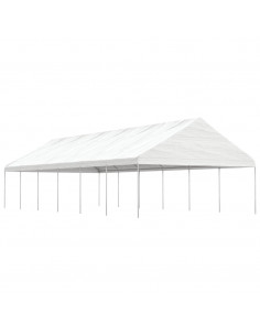 Gazebo con Tetto Bianco 13,38x5,88x3,75 m in Polietilene
