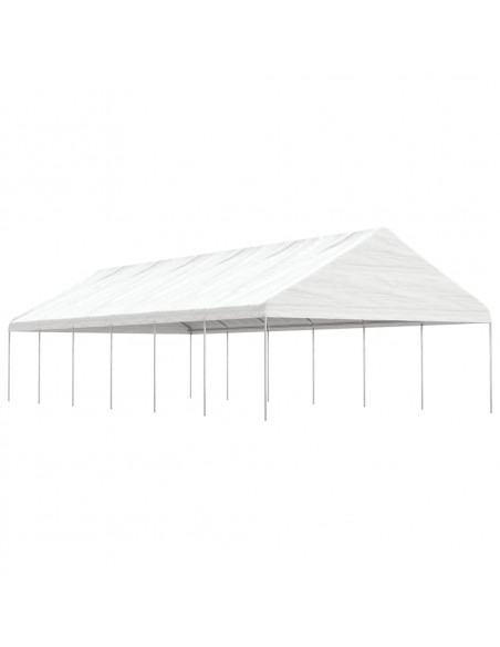 Gazebo con Tetto Bianco 13,38x5,88x3,75 m in Polietilene