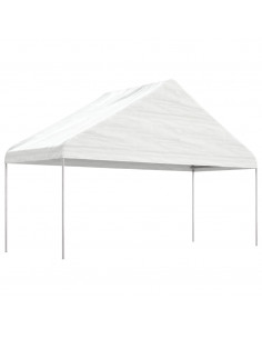 Gazebo con Tetto Bianco 13,38x5,88x3,75 m in Polietilene 2