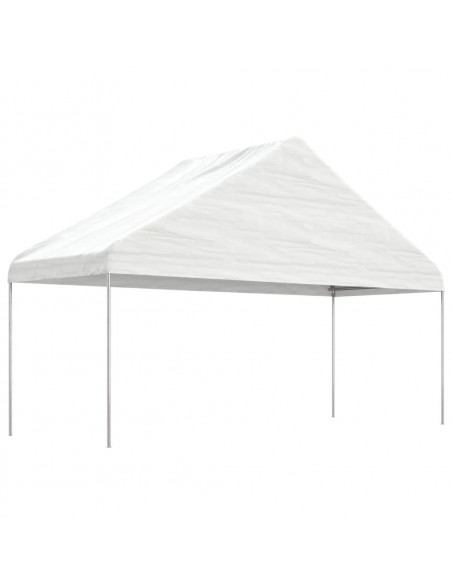 Gazebo con Tetto Bianco 13,38x5,88x3,75 m in Polietilene