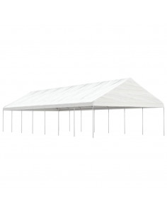 Gazebo con Tetto Bianco 15,61x5,88x3,75 m in Polietilene