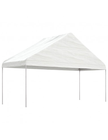 Gazebo con Tetto Bianco 15,61x5,88x3,75 m in Polietilene