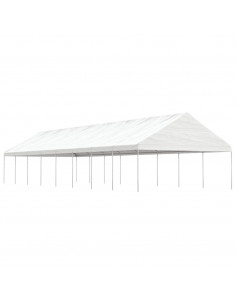 Gazebo con Tetto Bianco 17,84x5,88x3,75 m in Polietilene