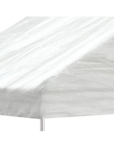 Gazebo con Tetto Bianco 17,84x5,88x3,75 m in Polietilene