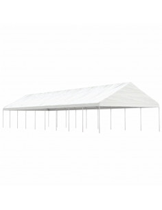 Gazebo con Tetto Bianco 20,07x5,88x3,75 m in Polietilene