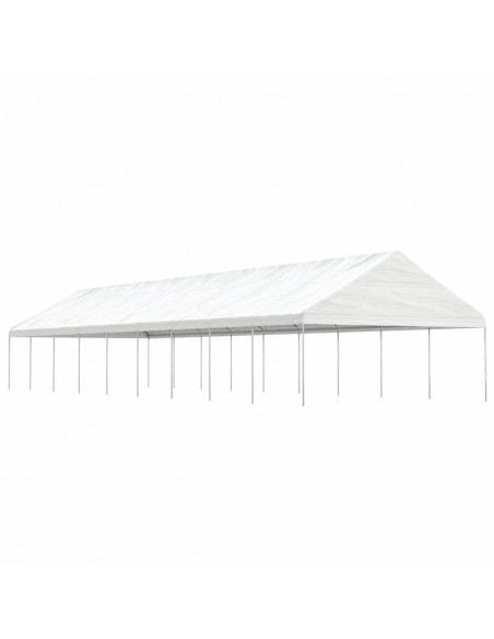 Gazebo con Tetto Bianco 20,07x5,88x3,75 m in Polietilene