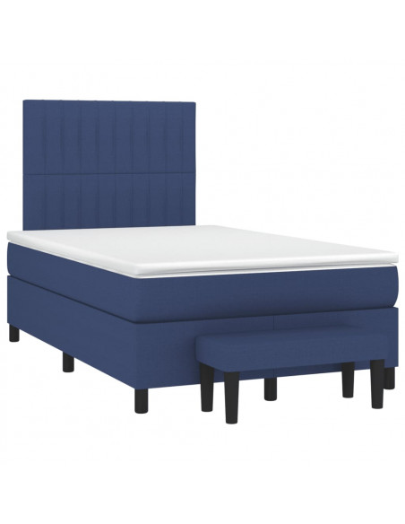 Giroletto a Molle con Materasso Blu 120x190 cm in Tessuto