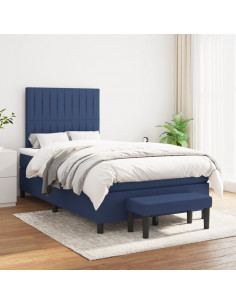 Giroletto a Molle con Materasso Blu 120x190 cm in Tessuto 2