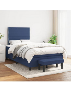 Giroletto a Molle con Materasso Blu 120x190 cm in Tessuto 2