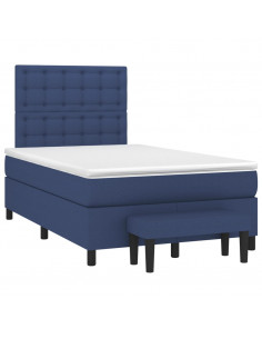 Giroletto a Molle con Materasso Blu 120x190 cm in Tessuto