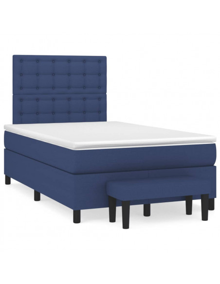 Giroletto a Molle con Materasso Blu 120x190 cm in Tessuto