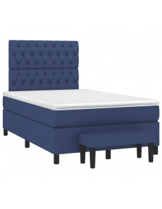 Giroletto a Molle con Materasso Blu 120x190 cm in Tessuto