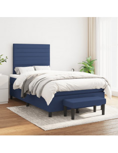 Giroletto a Molle con Materasso Blu 120x190 cm in Tessuto 2