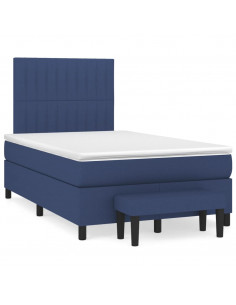 Giroletto a Molle con Materasso Blu 120x200 cm in Tessuto