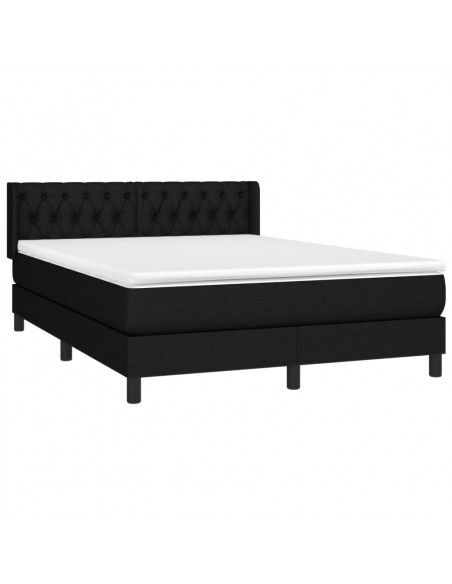 Giroletto a Molle con Materasso Nero 140x190 cm in Tessuto