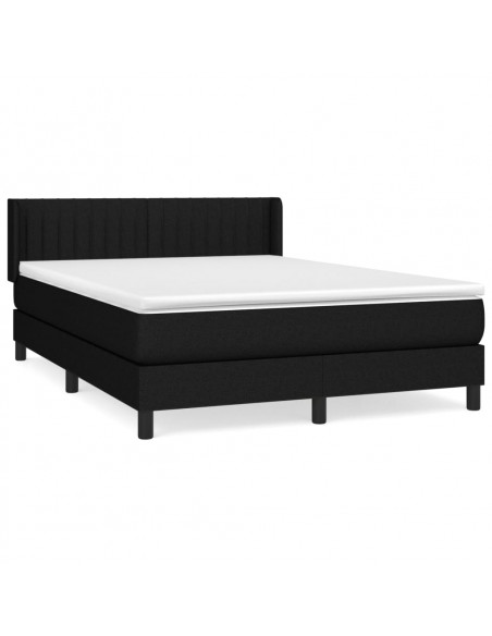 Giroletto a Molle con Materasso Nero 140x190 cm in Tessuto