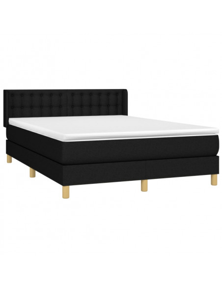 Giroletto a Molle con Materasso Nero 140x190 cm in Tessuto